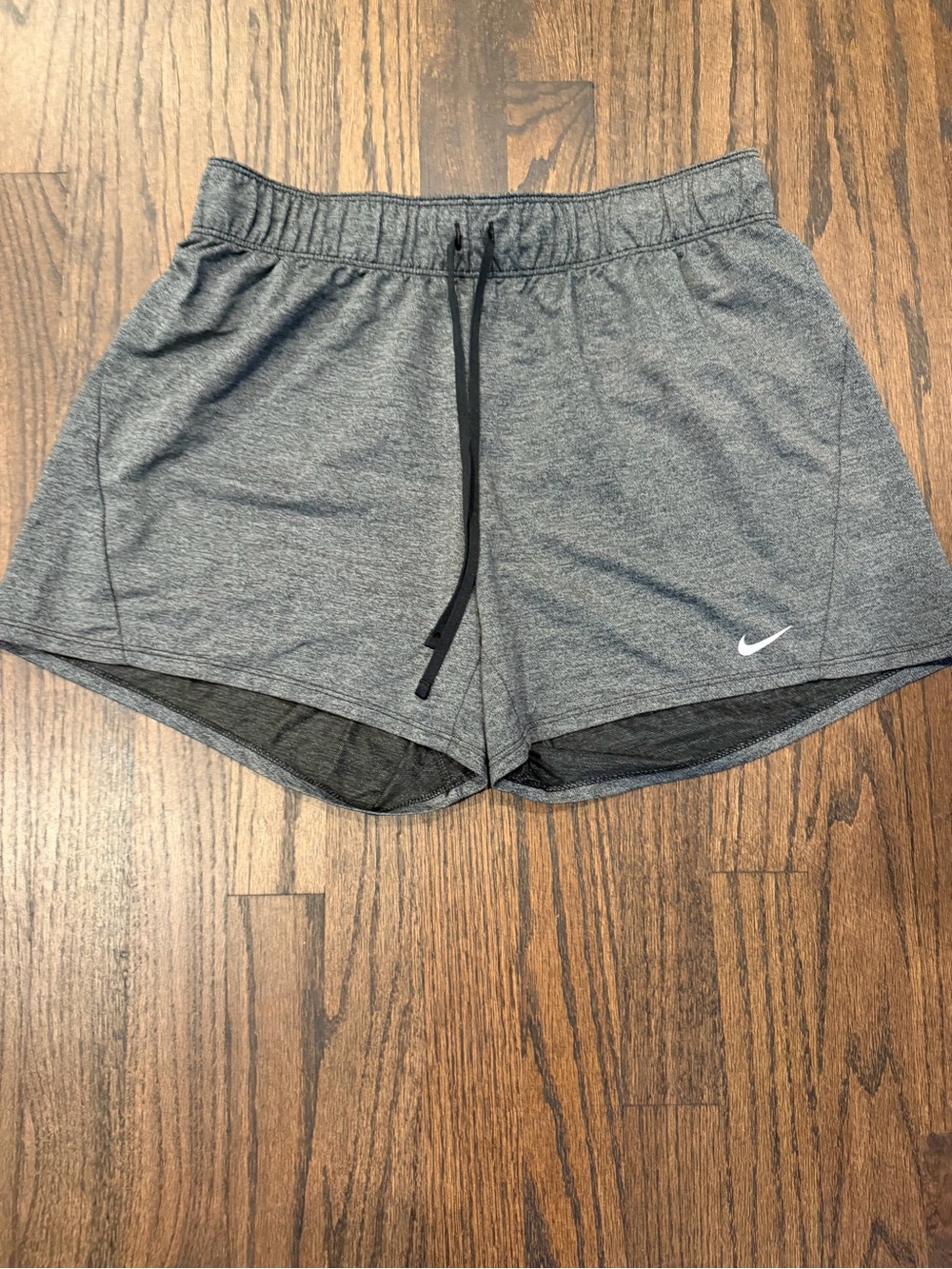 Nike Women's Heather Gray Athletic Shorts with Drawstring